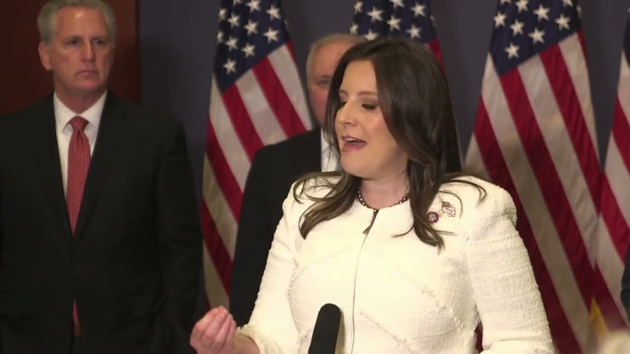 WATCH: Elise Stefanik speaks to the press after replacing Liz Cheney on House GOP leadership