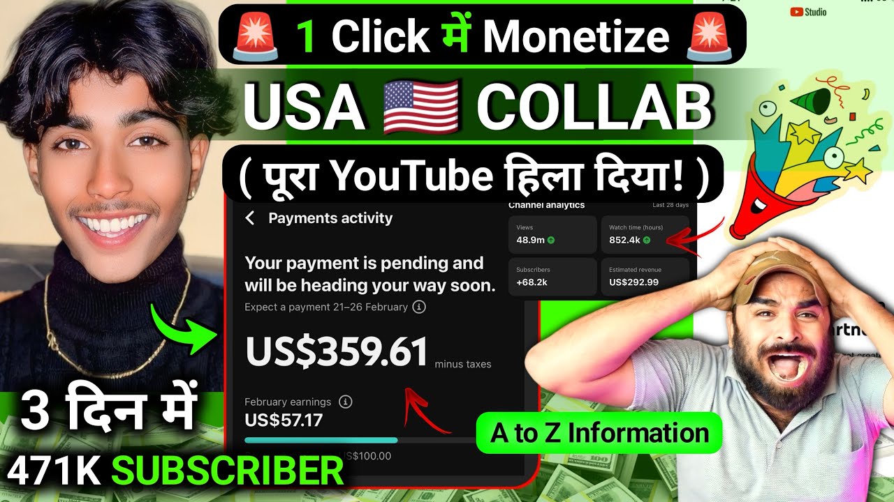 👉 ऐसे (USA 🇺🇸 COLLAB VIDEO) बनाओ 1 Click में 10 चैनल Monetize ✅ || 2026 || Collab Video Kaise Banaye
