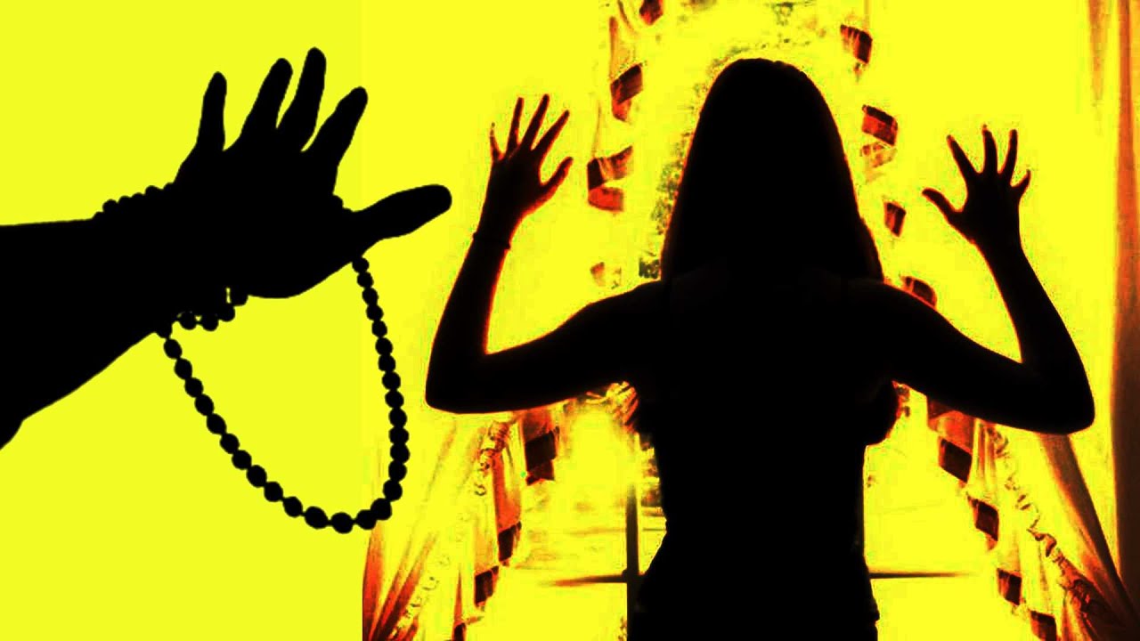 A woman who is hallucinating a ghost