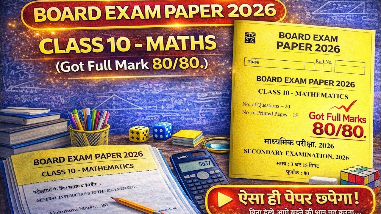 बोर्ड परीक्षा 2026, गणित का पेपर हल - भाग 2.. परीक्षा में छपने वाले सवालों का पिटारा. #10thmathpaper