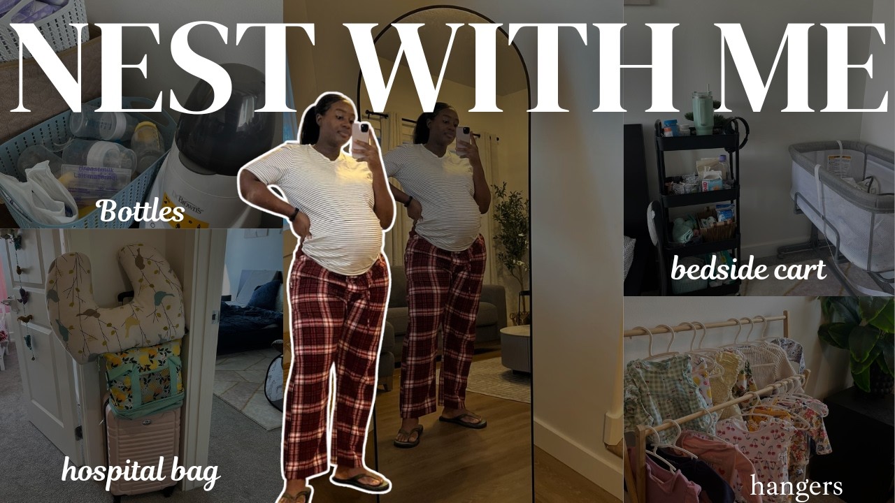 NEST WITH ME🌸:  39 weeks pregnant , What’s in My Hospital Bag 2025 🍼✨ #nestwithme #pregnancyjourney