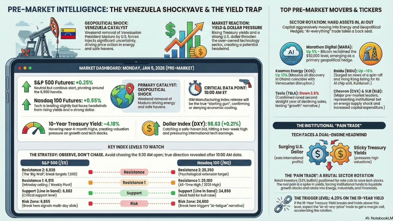 VENEZUELA RAID: Why Energy is Surging & Tech is at Risk | Jan 5 