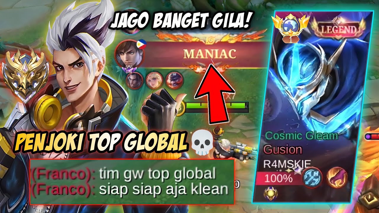 GILA! LAWAN PENJOKI TOP GLOBAL GUSION? SATU TEAM DIBANTAI HABIS! GIMANA CARA COMEBACKNYA? | MLBB