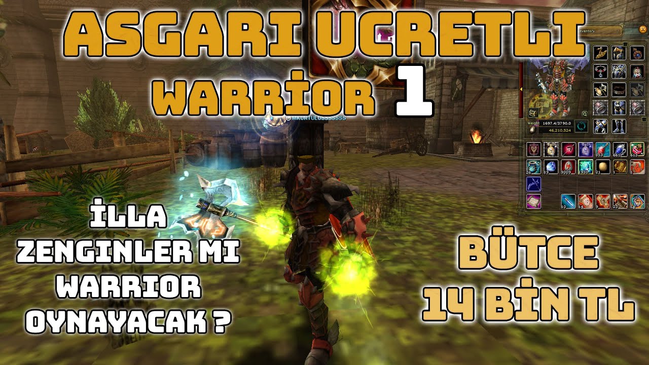 Asgari &uuml;cretle Warrior  İlla Zenginler mi Warrior Oynayacak? başlangı&ccedil; 14bin tl  #knightonline