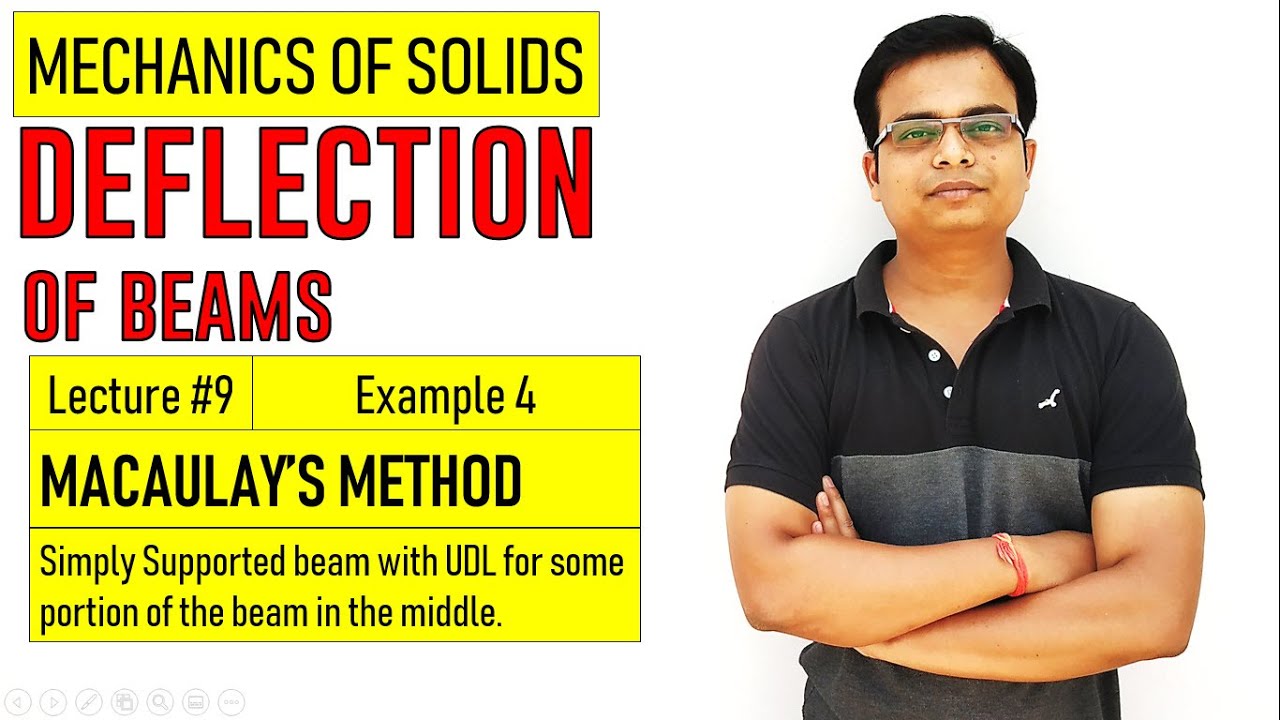 Deflection of Beams || Example 4 on MACAULAY's METHOD || Lecture 9