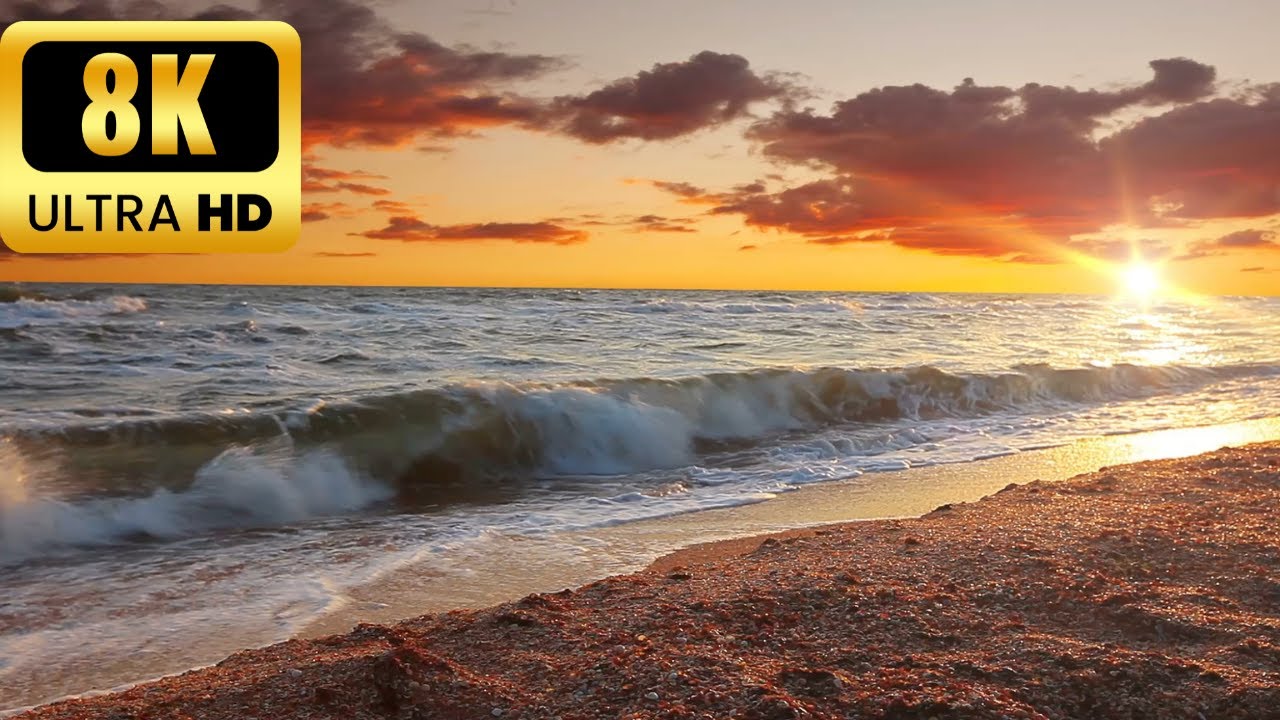 8 Hours Rolling Ocean Waves (High Quality Stereo) | Pure Sea 4K
