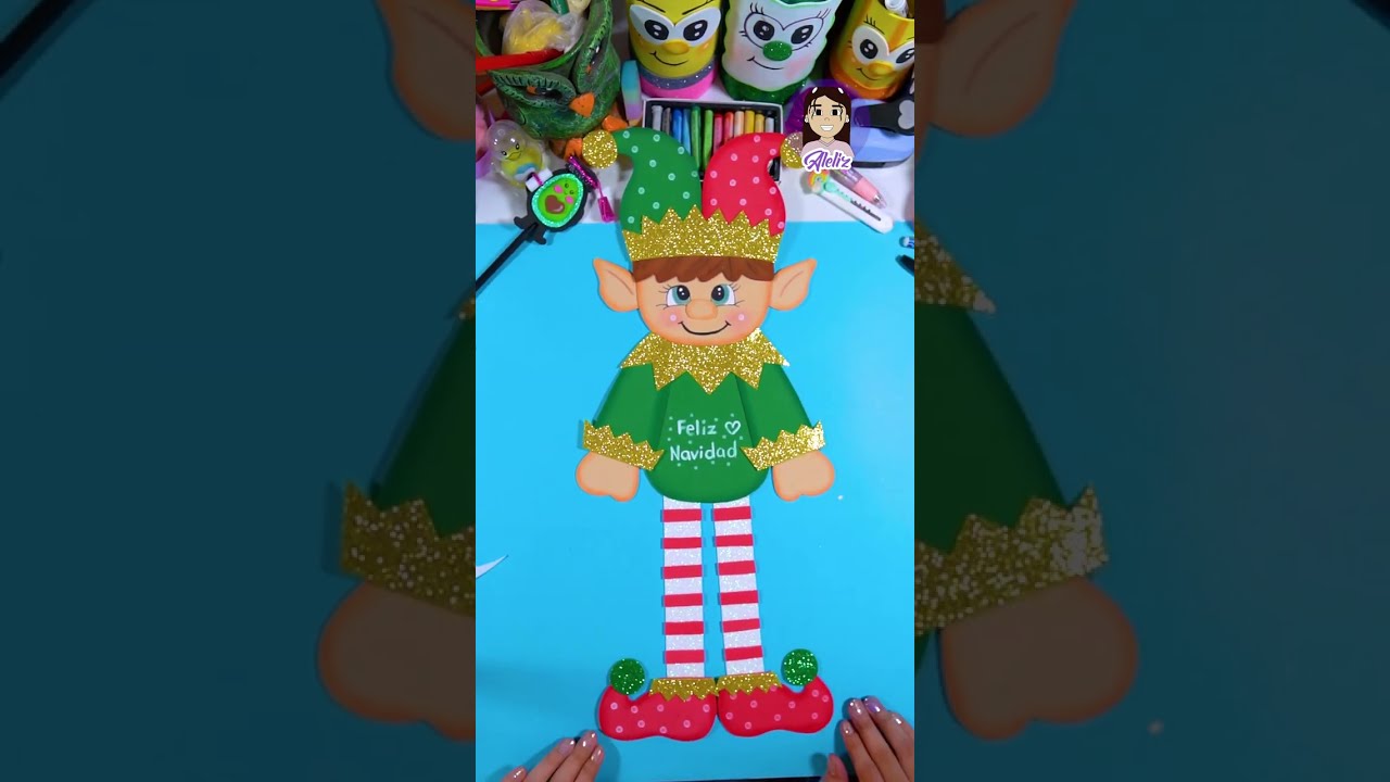 Elfo navideño hecho en foami o goma eva 😍 Idea manualidades foami #117 😍