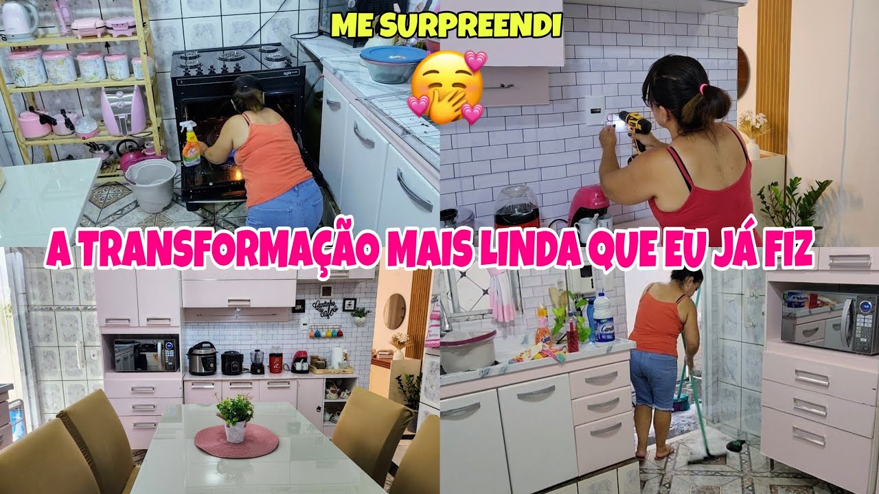 COZINHA de CARA NOVA 😍 TRANSFORMAÇÃO DECORAÇÃO NOVA FAXINA PESADA Amei o RESULTADO