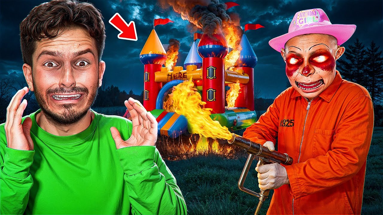 HE DESTROYED MY BOUNCE HOUSE!!!