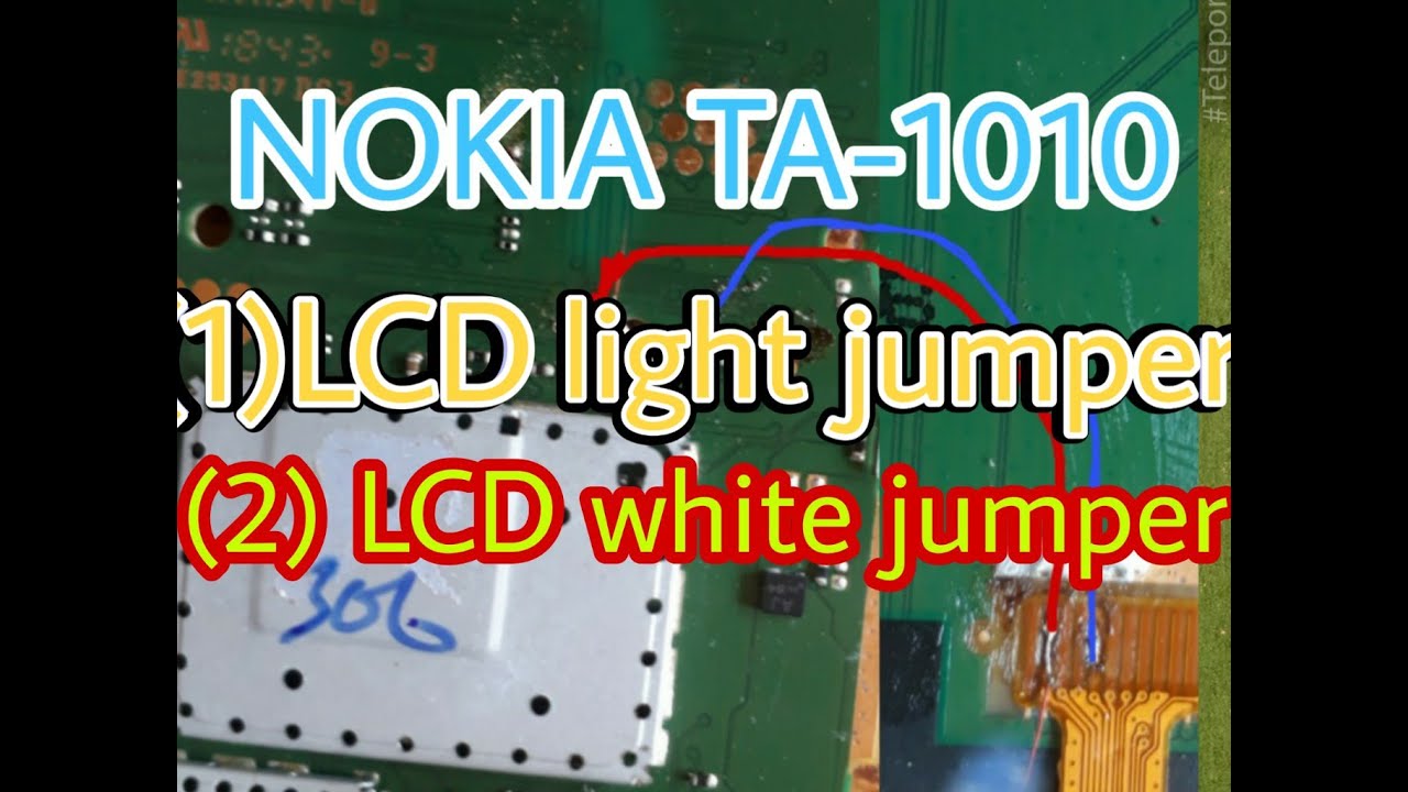 nokia 1010 display white problem,nokia 1010 display light problem,nokia ta 1010 lcd graphic jumper
