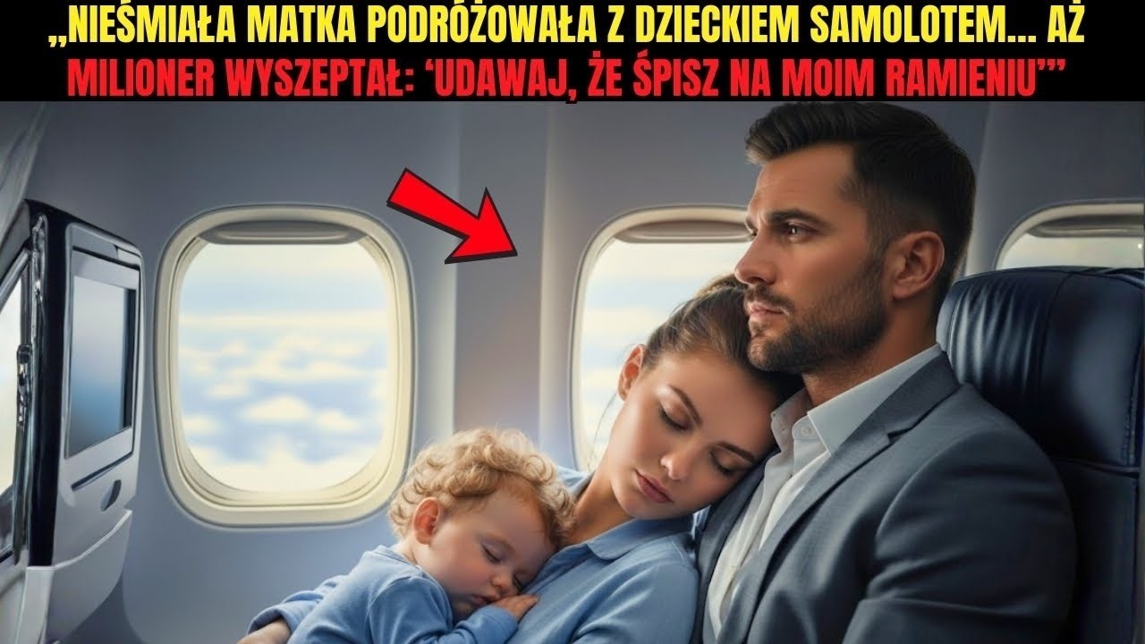 Nieśmiała mama leciała samolotem z dzieckiem… aż milioner wyszeptał  „Udawaj, że śpisz na moim