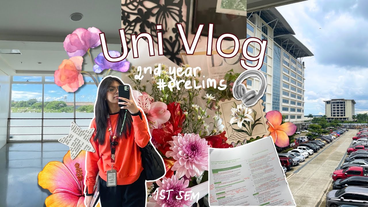 UNI VLOG | exam week, productive study vlog, sophomore series, flowers, lpu cavite