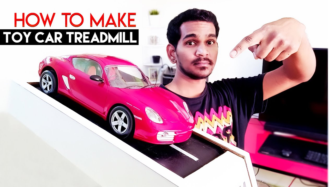 How to Make Cardboard Electric Treadmill For Toy Car || Treadmill With Cardboard || DIY By Mr.KV