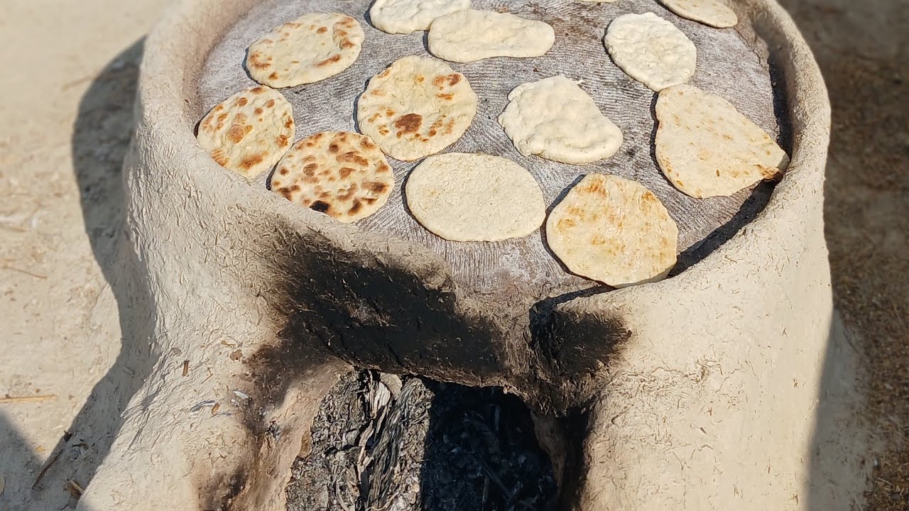 Baking traditional local bread in nature|animals |nature | yamo