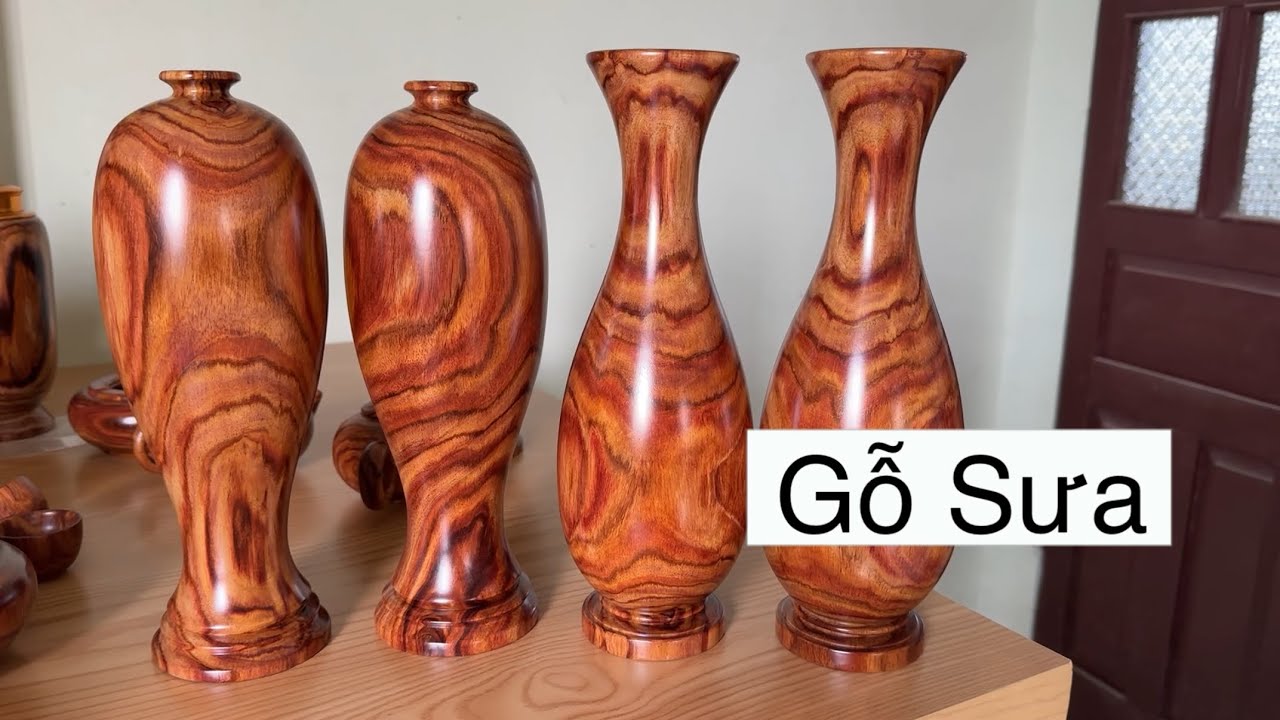 Chum Phú Quý Lộc Bình Gỗ Sưa Đỏ Vân Rõ Nét Tạo Điểm Nhấn Sự Khác Biệt Với Các Gỗ Khác