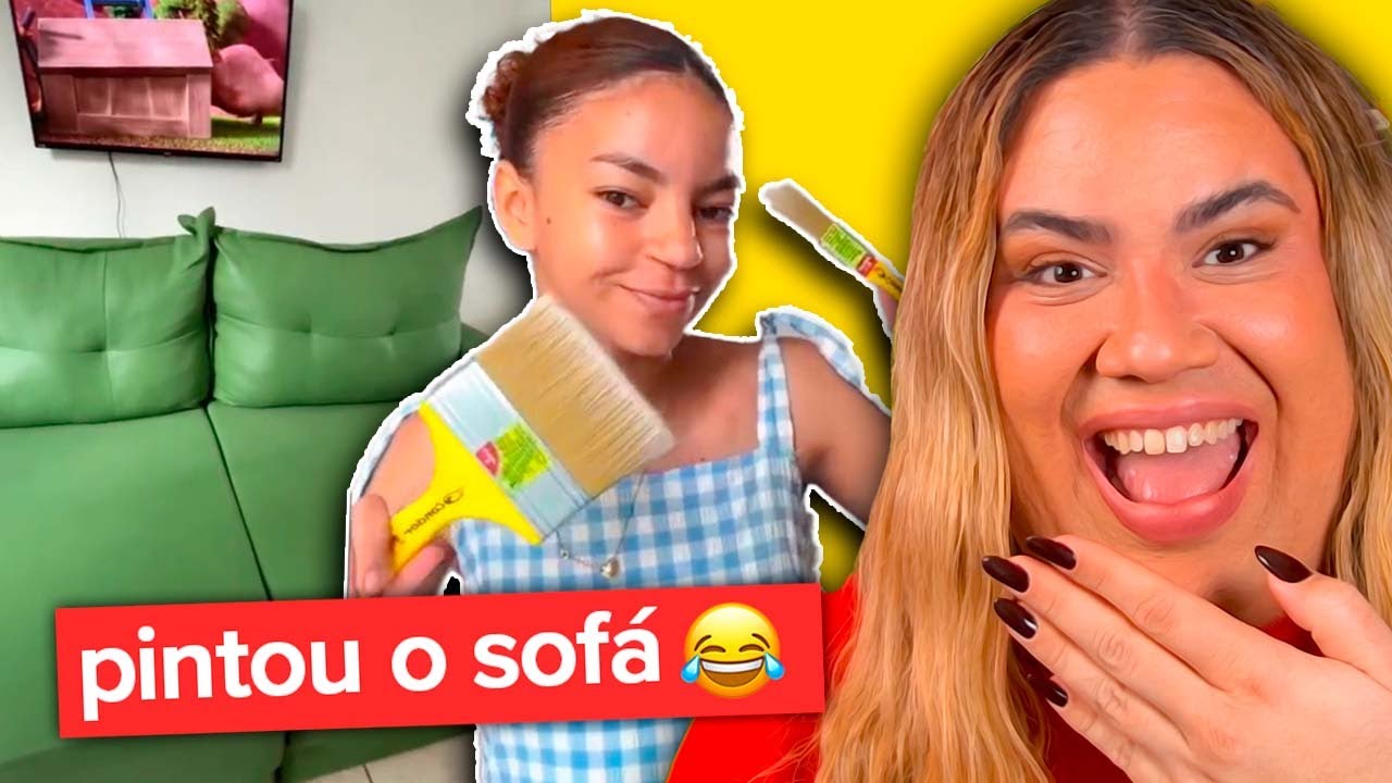 Ela PINTOU o sofá com TINTA DE PAREDE! 😂