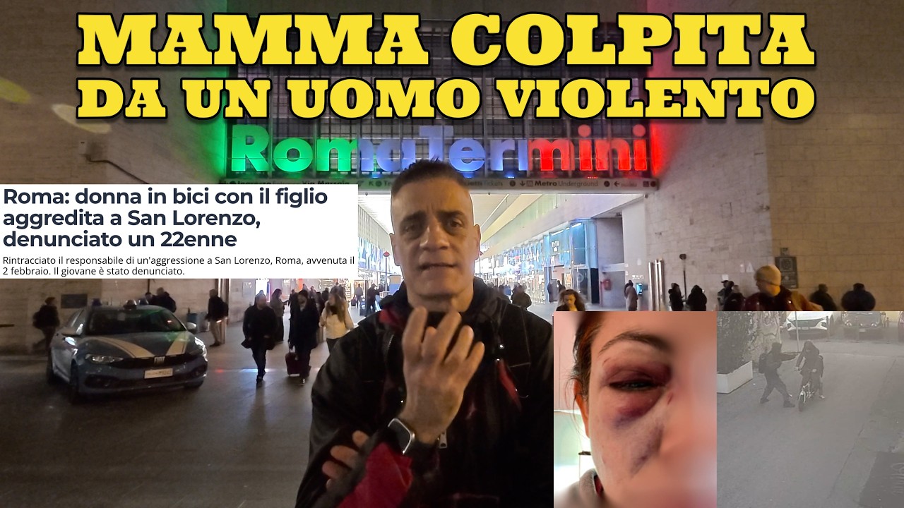 Donna colpita da un nord africano mentre era in bici con il figlio