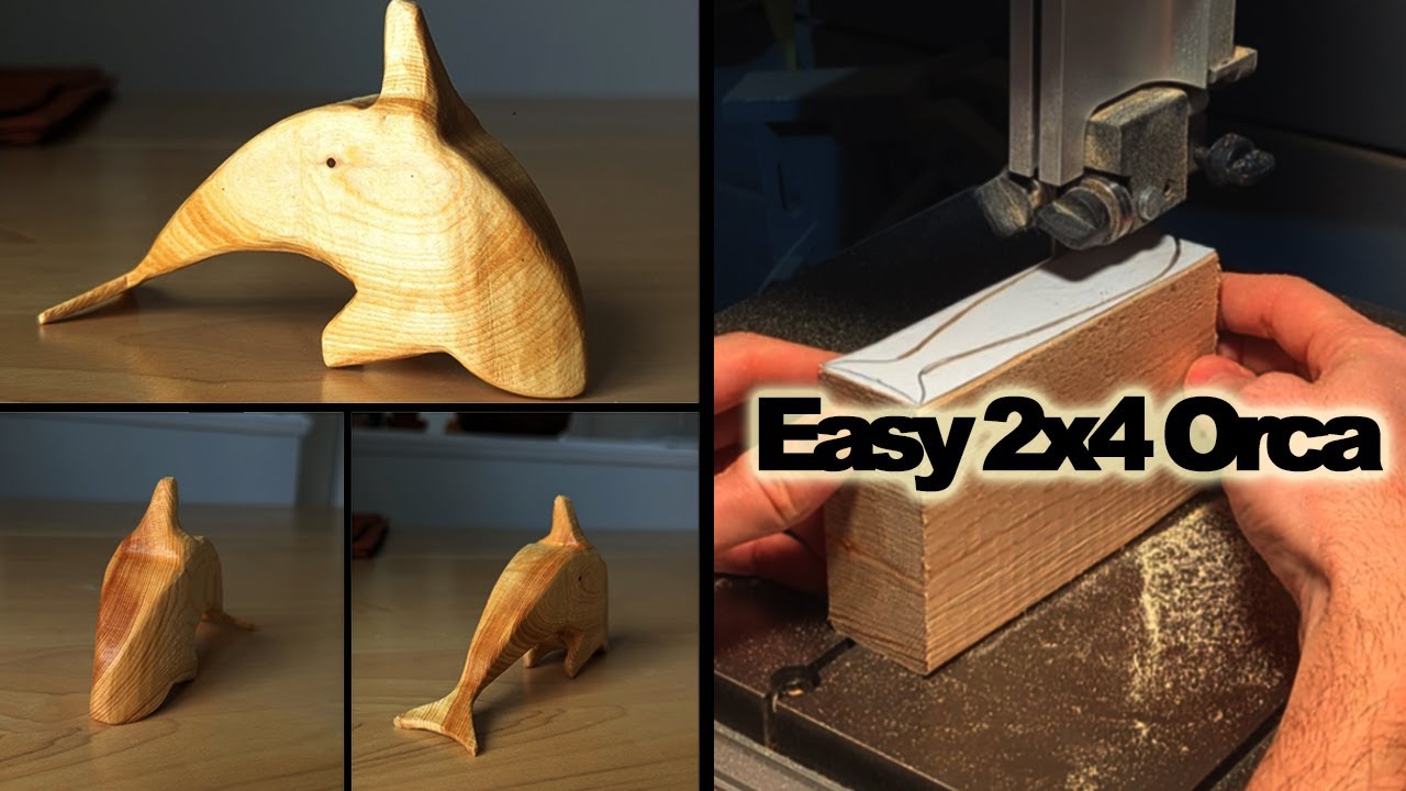 How to make an easy bandsaw Orca (Killer Whale) out of just a 2x4