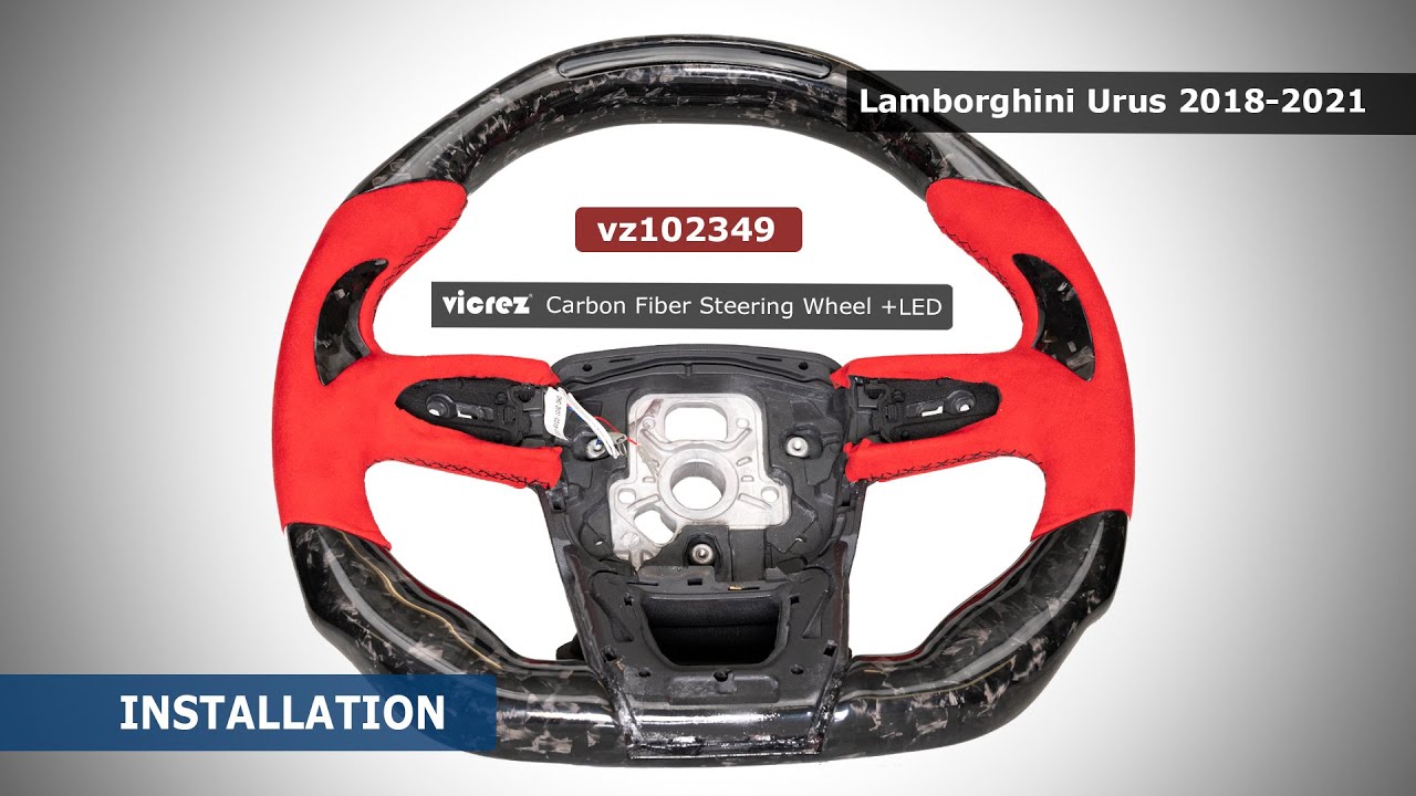 Vicrez Carbon Fiber Steering Wheel +LED vz102349 | Lamborghini Urus 2018-2021 | Installation