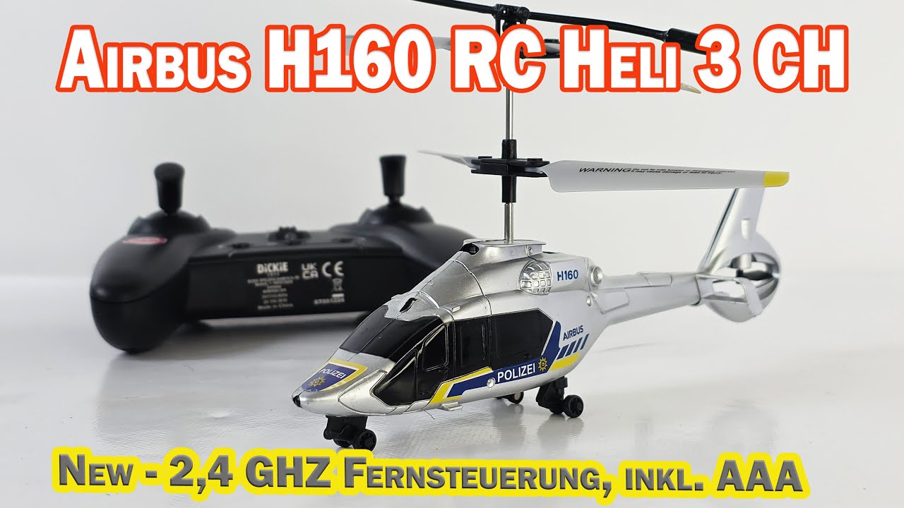 sch&ouml;ner Airbus H160 RC Helicopter Polizei , RTR  3 - Kanal Koaxial  Dickietoys 2,4 Ghz Fernbedienung
