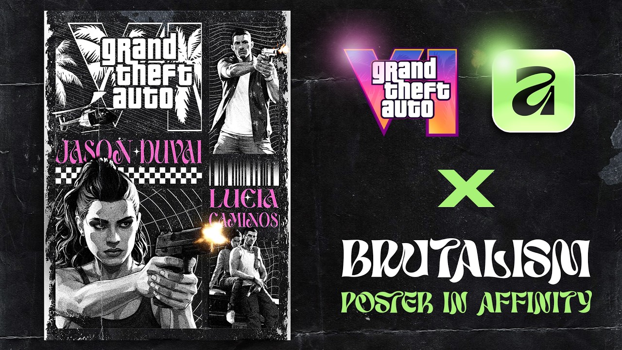 GTA 6 X Brutalism Poster In Affinity!! | (Step by Step) #affinitydesigner #graphicdesign #fanart
