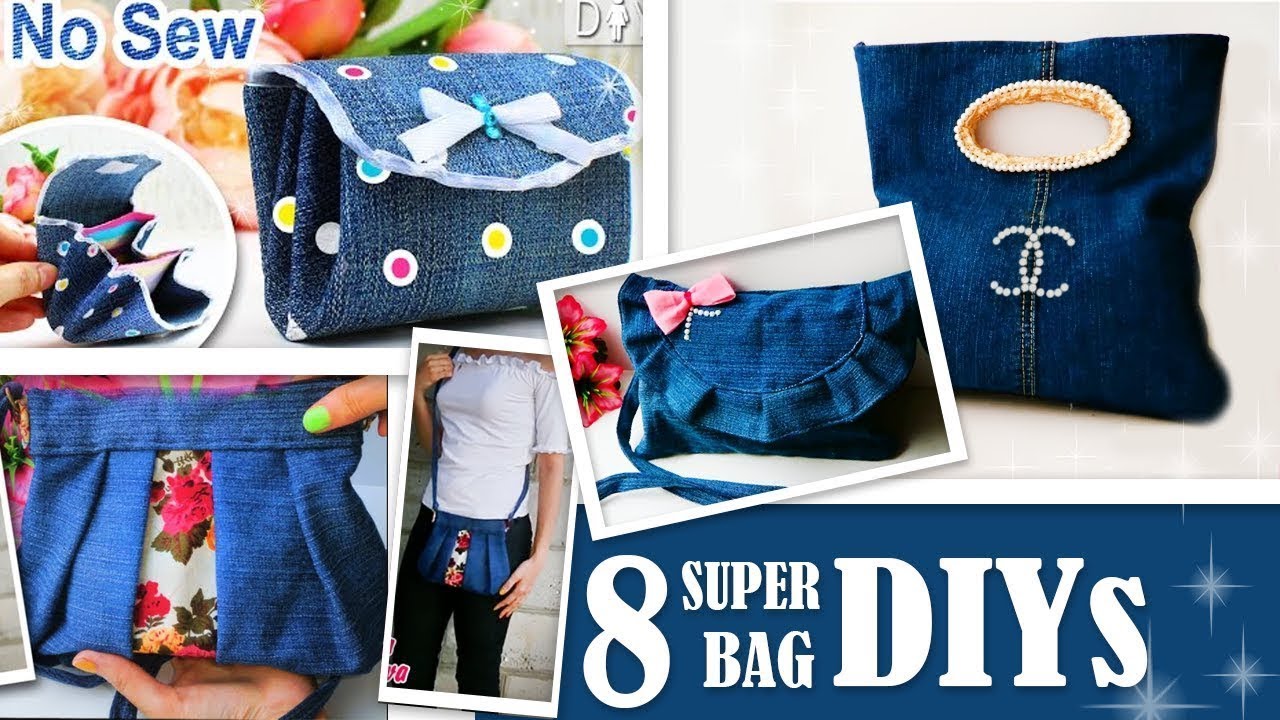 8 EPIC DIY PURSE BAG DESIGNS YOU CAN EASY MAKE OUT OF OLD JEANS    Cute DIY Bag Tutorials Ever