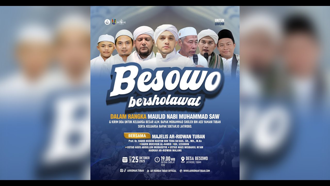 🔴Siaran Langsung |  Besowo Bersholawat Bersama MAJELIS AR-RIDWAN TUBAN