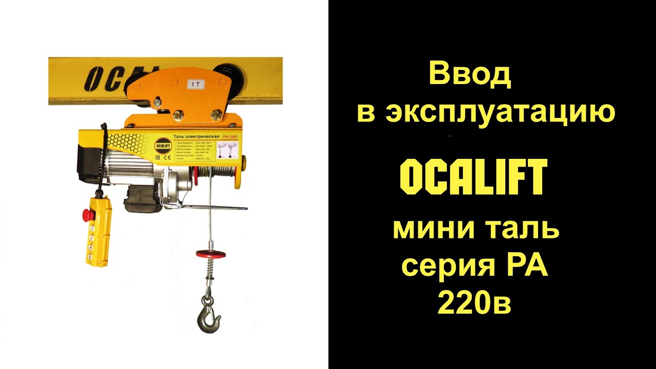 Экзамен для мини тали РА 220в ОСАЛИФТ, ввод в эксплуатацию