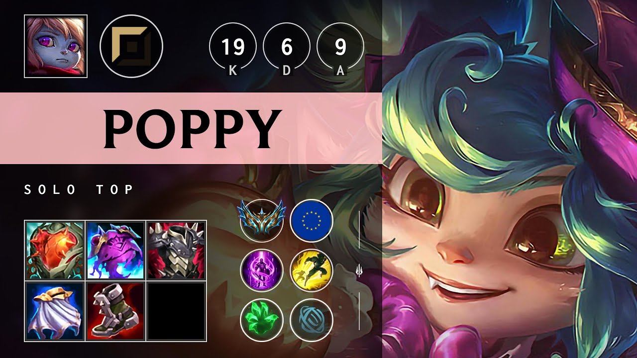 Poppy Top vs Darius: Triple Kill, Dominating - EUW Challenger Patch 14.22