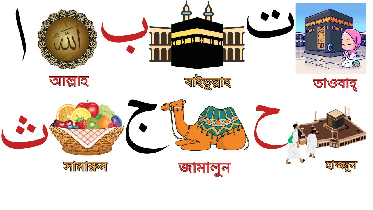 আলিফে আল্লাহ্‌, বা তে বাইতুল্লাহ, তা তে তাওবাহ | আরবি বর্ণমালা শিক্ষা | Alif Baa Taa Arabic Alphabet