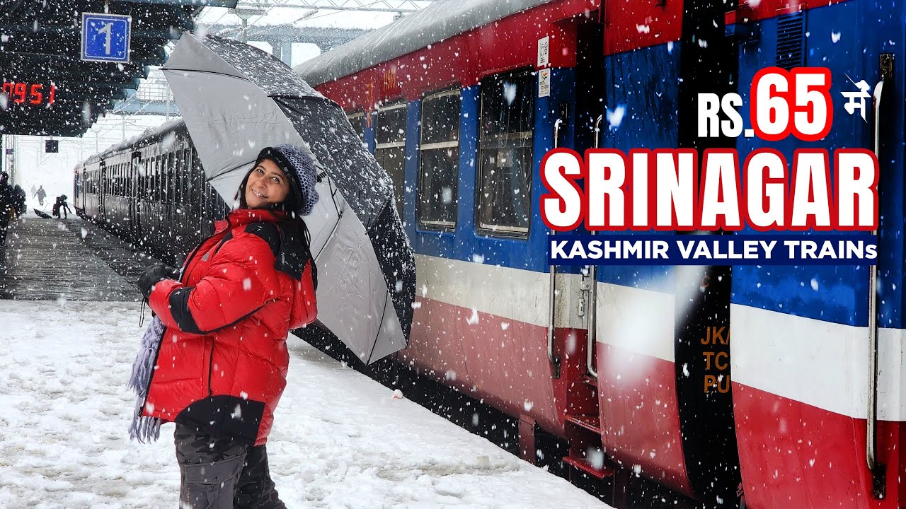 Kashmir Valley Train Journey In Heavy Snow | Banihal To Srinagar In Insta360 View