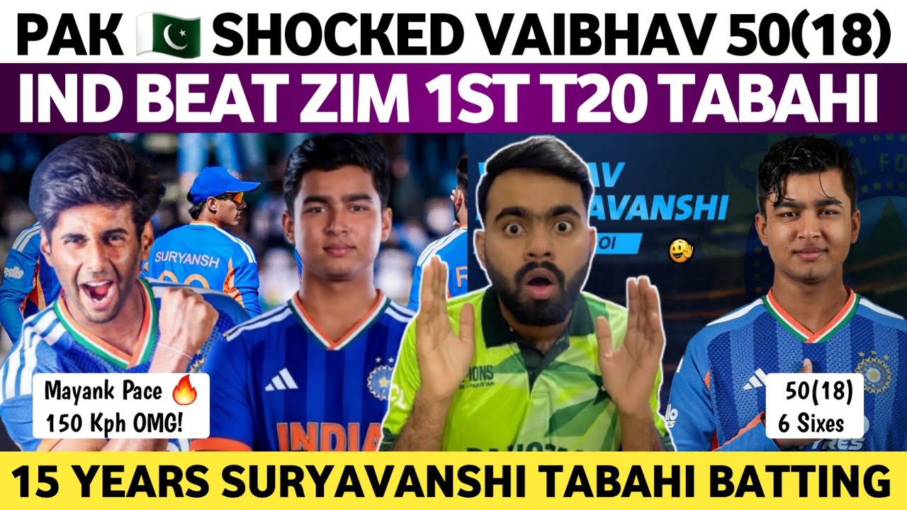 Pak Media Shocked on Vaibhav Suryavanshi 50(18) Vs Zim | Ind Vs Zim 1st T20 Match 2026 | India Win |
