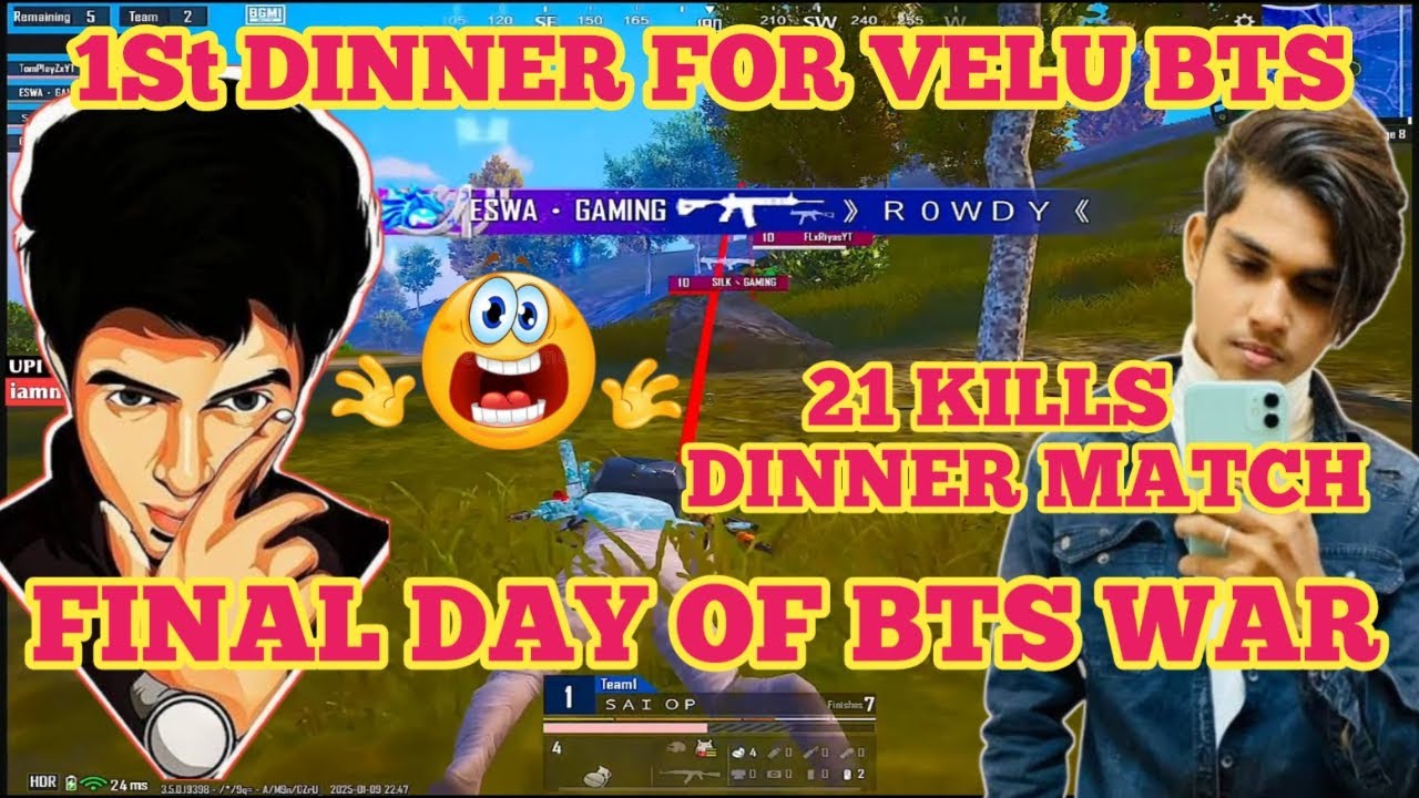 1st Dinner For Velu BTS 😳 21 KILLS DINNER Final Day of BTS war ⚡ #madan #bgmilivetamil #madanop #bts
