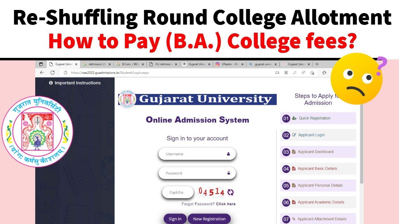 Final Merit Allotment list (Re-Shuffling Round) | How to Pay College Fees?? | GU Admission | BA