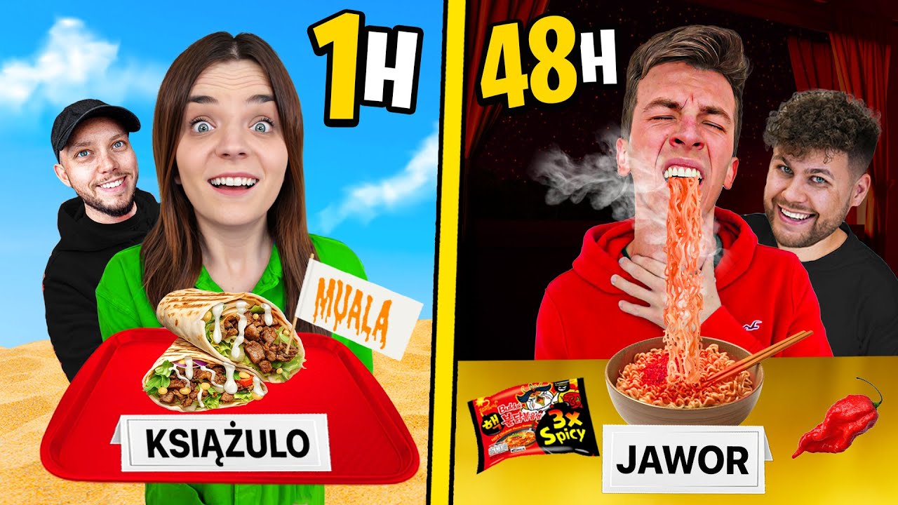 PRZEZ 50H JEMY OSTATNIE POSIŁKI YouTuber&oacute;w!