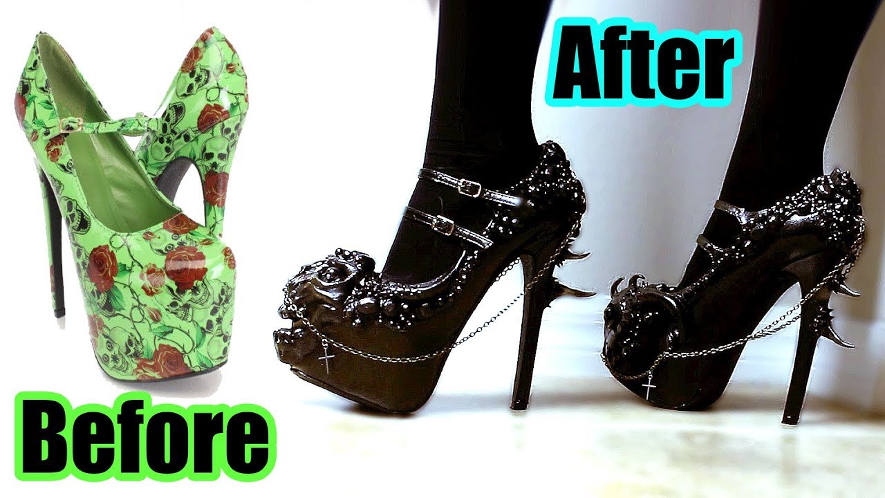 DIY Custom Gothic Shoes! Hand Sculpted!