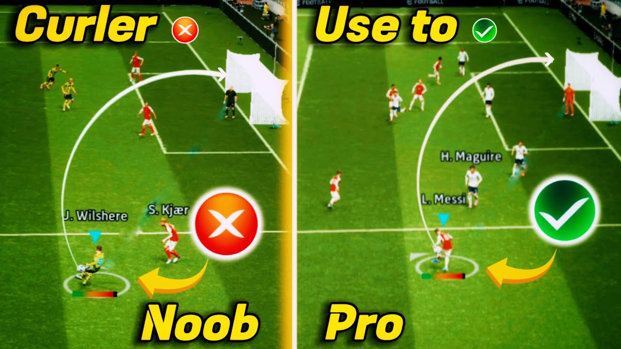 How to curl shot long range like pro 💪- Use this tips Tutorial Tips🤗 - Efootball 2024