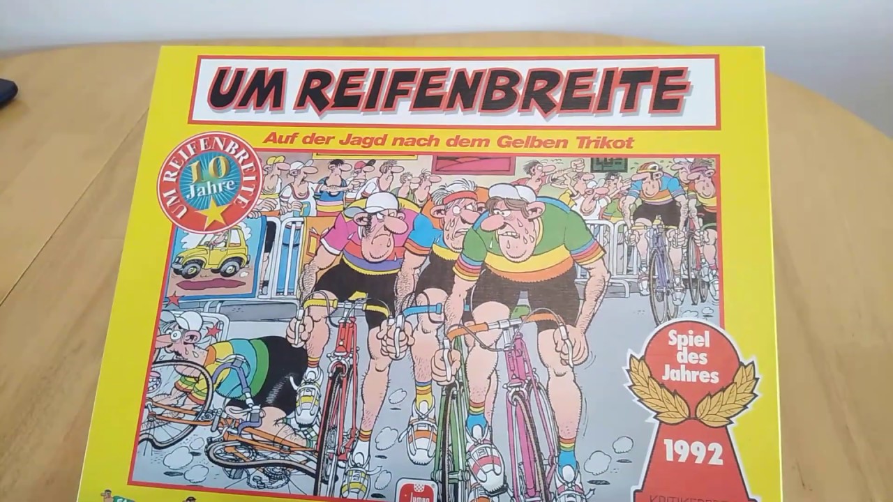 Um Reifenbriete board game - how to play and review * Amass Games * HD 1992 Spiel des jahres cycling