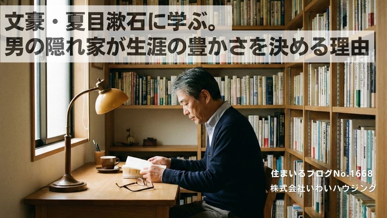 20260221 文豪・夏目漱石に学ぶ。男の隠れ家が生涯の豊かさを決める理由| 愛知県一宮市 いわいハウジング一級建築士事務所