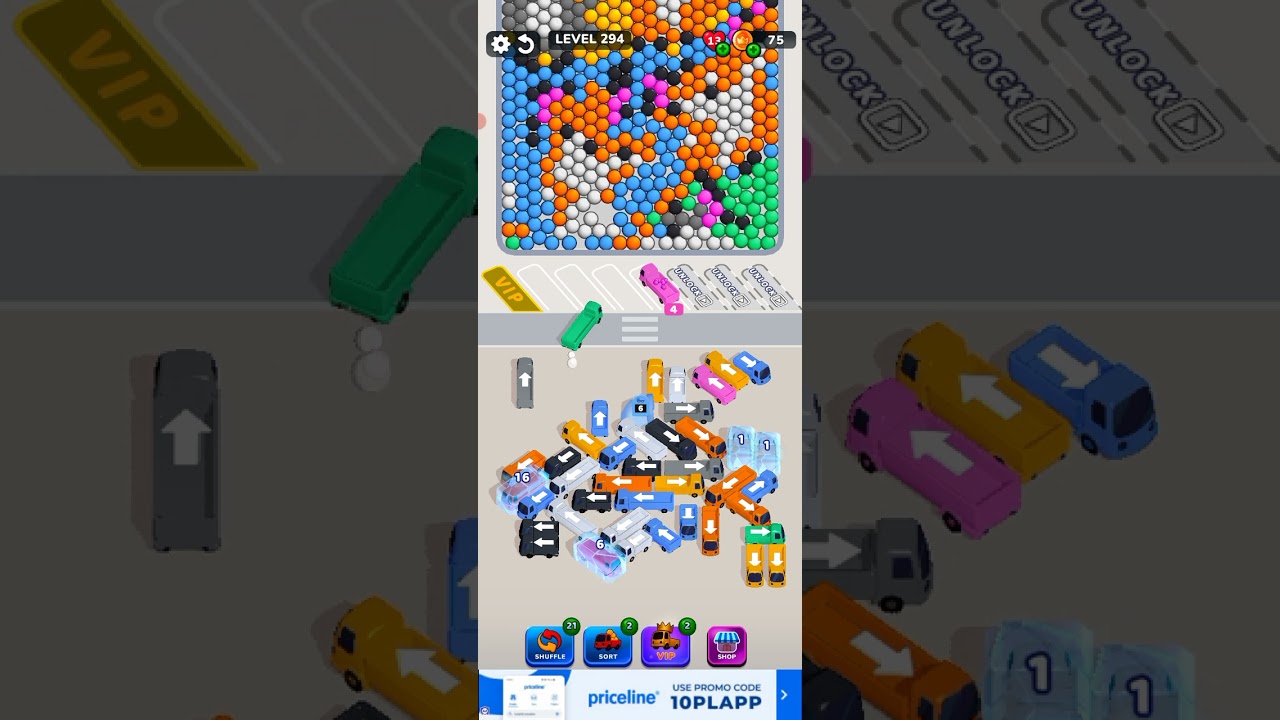 Bubble Bus 🚌: Parking Jam Puzzle Game level 294