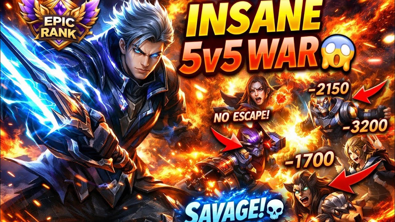 INSANE 5v5 WAR 😱 Epic Rank Savage Gameplay | Mobile Legends Bang Bang