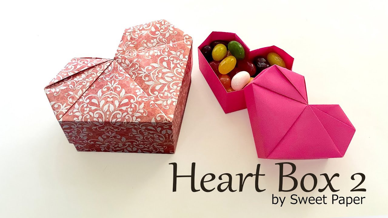 折り紙ハートボックス2 💖 Origami Heart Box II