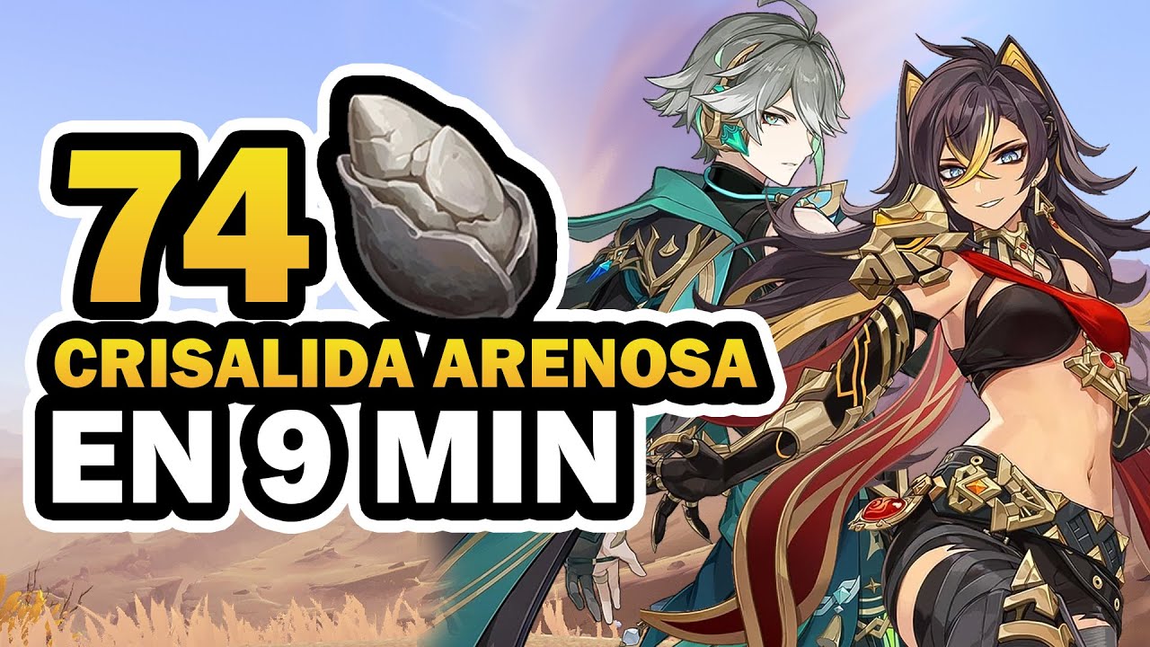 🪨CRISALIDA ARENOSA: 74 EN 9 MINUTOS | GENSHIN IMPACT | RUTA DE FARMEO RÁPIDA PARA ALHACEN