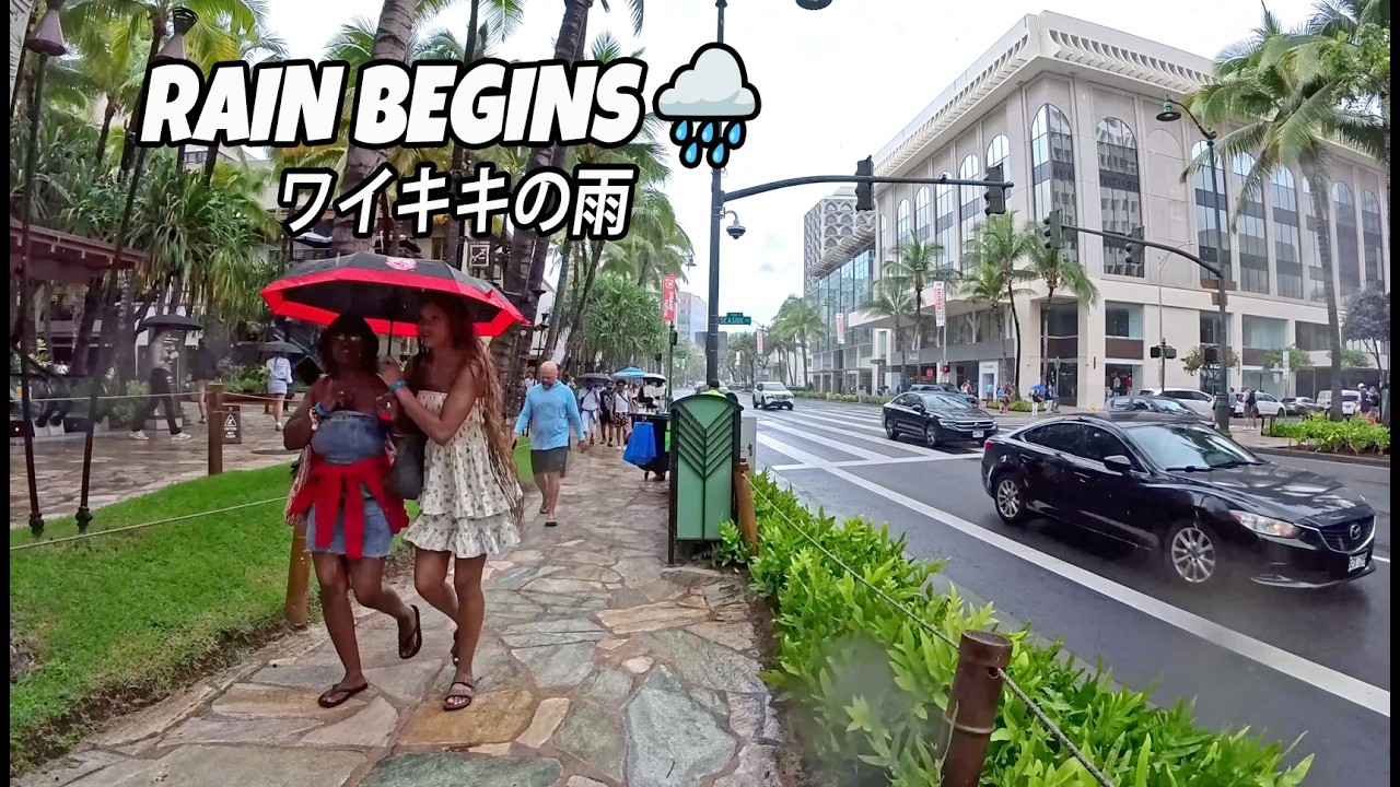 Waikiki Before the Storm 🌧️ | Light Drizzle Walk | Part 2 | ワイキキ散歩