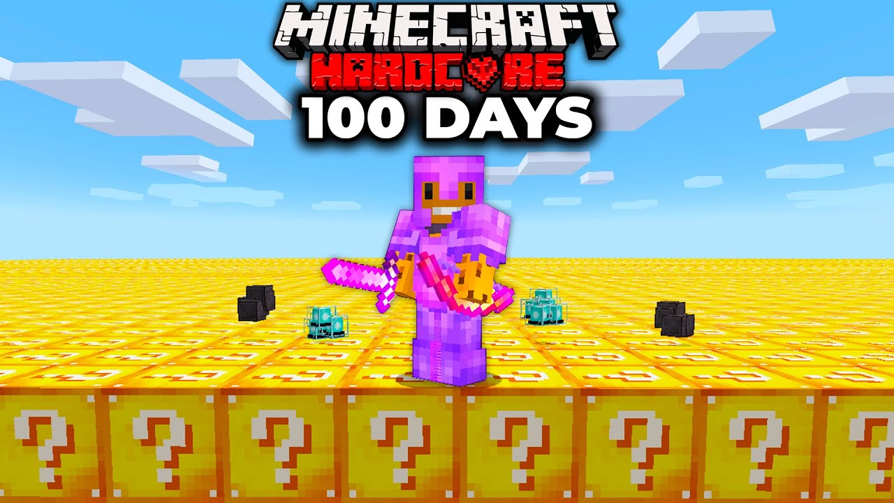 I Survived 100 Days in a LUCKY BLOCK SUPERFLAT World in Hardcore Minecraft... Here's What Happened