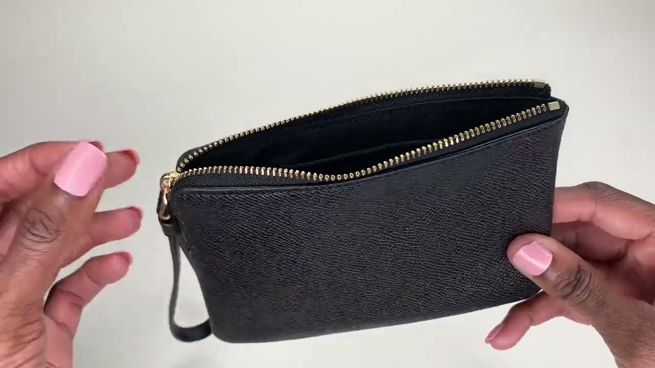 Coach Crossgrain Leather Corner Zip Wristlet Review