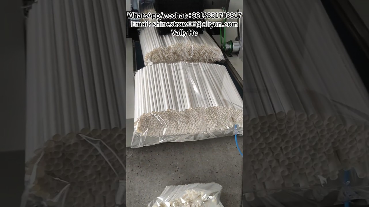 Bulk straws packaging machine，Full Automatic Group Straw Packing Machine