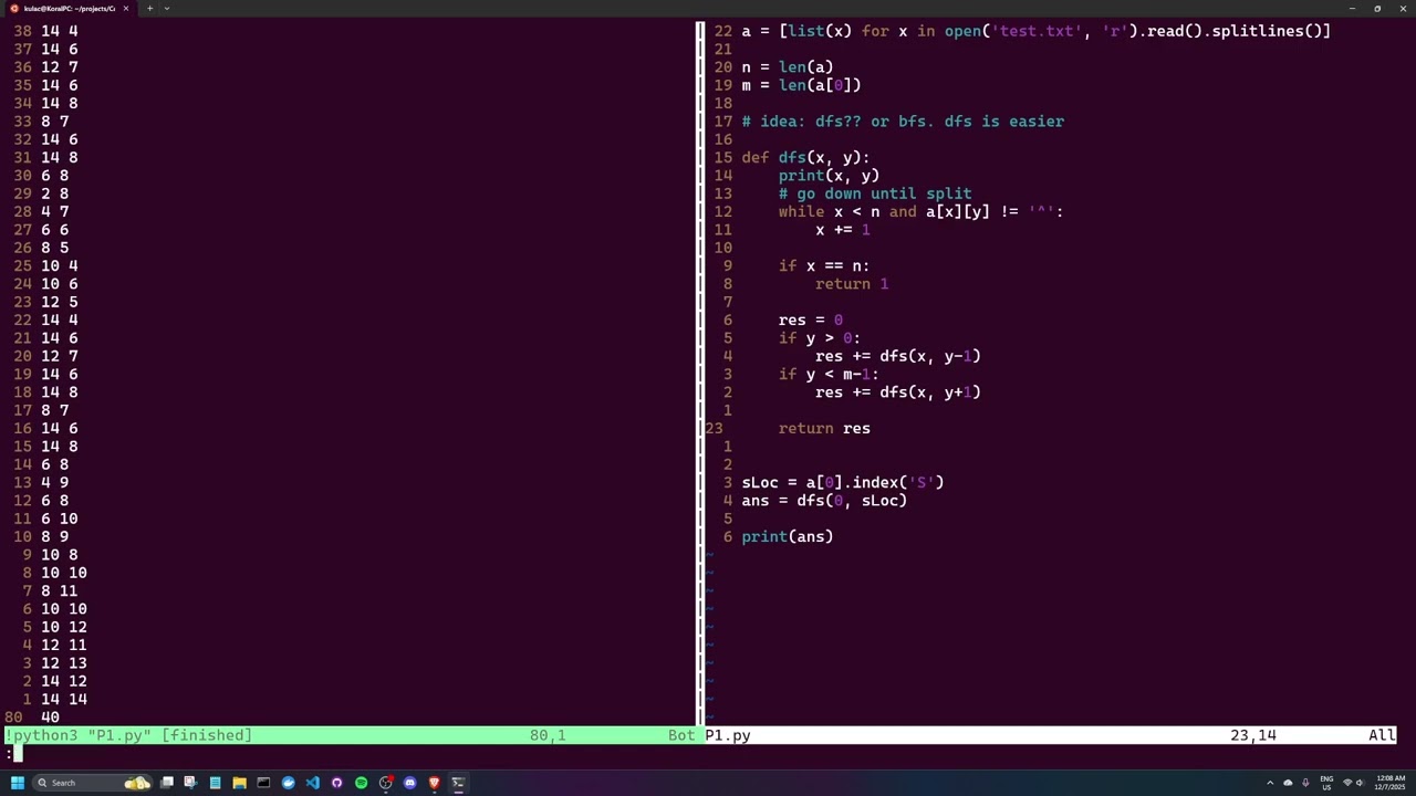Advent of Code 2025 - Day 7