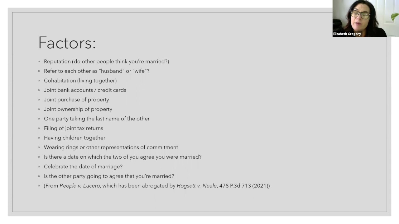 Getting the Gist of Common Law Marriage