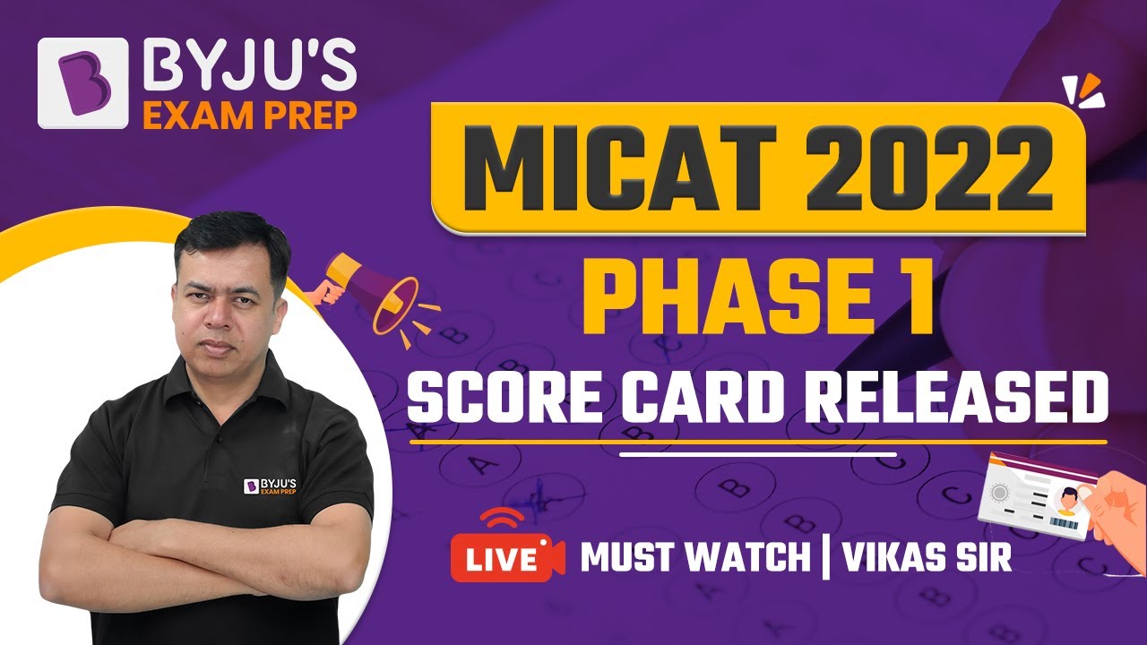 MICAT 2022 Phase 1 Score Card Released | MICAT 2022 | Vikas Dahiya | BYJU'S Exam Prep
